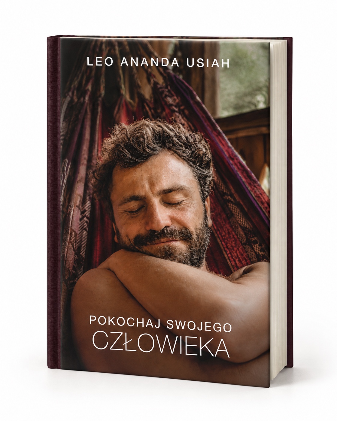 Makieta książki Pokochaj Swojego Człowieka z widocznym grzbietem i kartkami